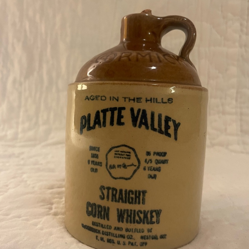 Vintage Platte Valley Pottery Whiskey Jug
